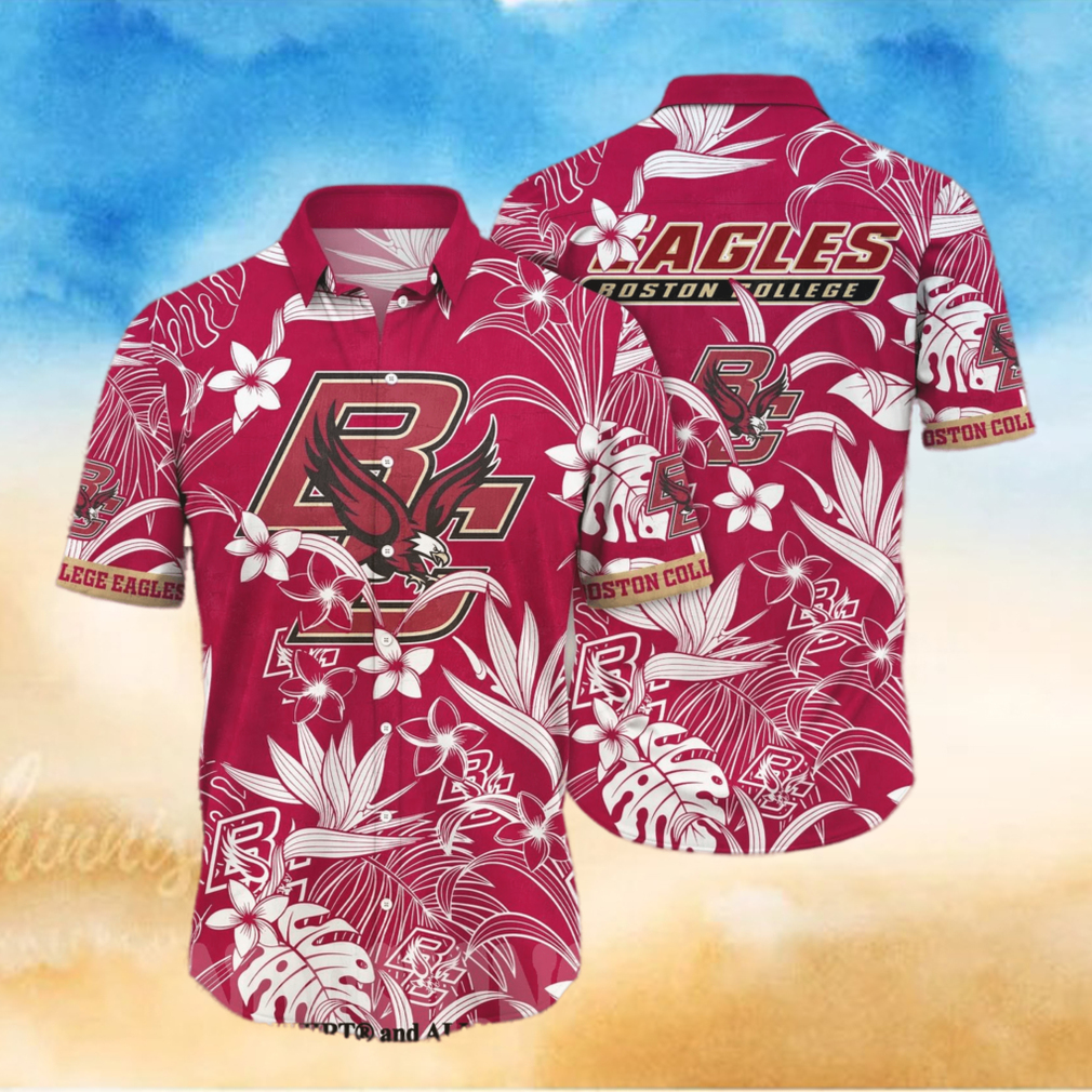 Boston College Eagles NCAA Flower Full Print Unisex Hawaiian Shirt Boston College Eagles NCAA Flower Full Print Unisex Hawaiian Shirt