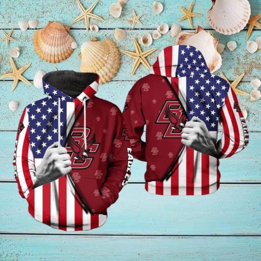 Boston College Eagles NCAA US FLag 3D Printed Hoodie
