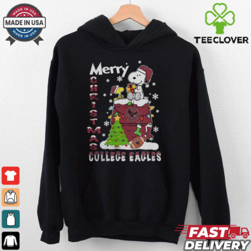 Boston College Eagles Snoopy And Woodstock Merry Christmas Shirt