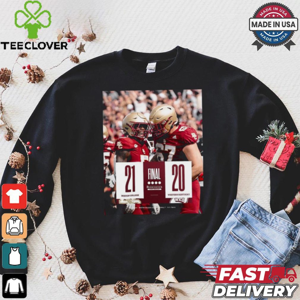Boston College wins 21 20 Western Kentucky Football 2024 Gameday Final Score T Shirt Boston College wins 21 20 Western Kentucky Football 2024 Gameday Final Score T Shirt