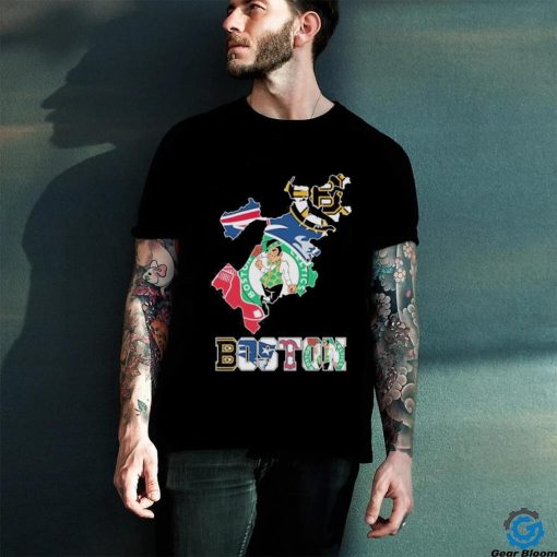 Boston Map Sports Teams Red Sox, Celtics, Patriots And Bruins Shirt