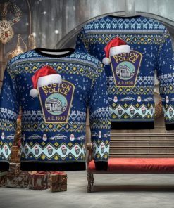 Boston Police Department For Christmas Gifts Ugly Xmas Sweater
