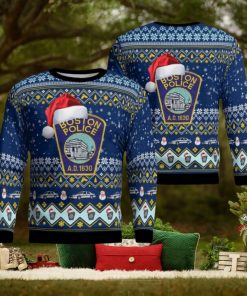 Boston Police Department For Christmas Gifts Ugly Xmas Sweater