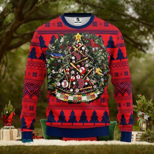 Boston Red Sox Christmas Tree Ugly Sweater