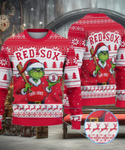 Boston Red Sox Funny Grinch Christmas Sweater