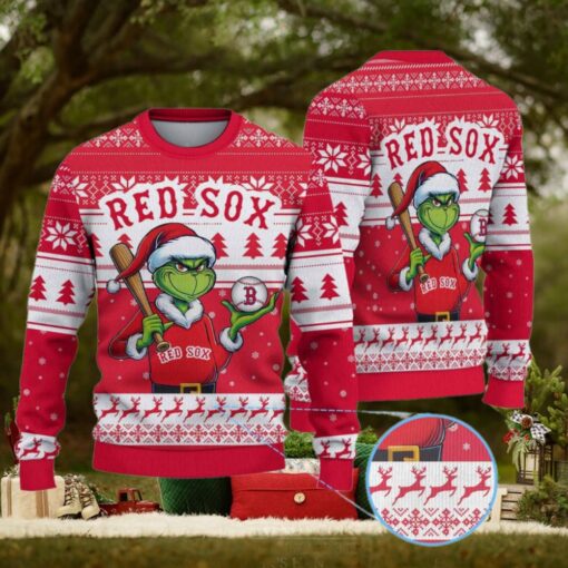 Boston Red Sox Funny Grinch Christmas Sweater