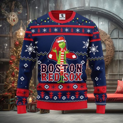 Boston Red Sox Grinch Christmas Ugly Sweater