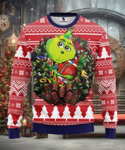 Boston Red Sox Grinch Hug Christmas Ugly Sweater