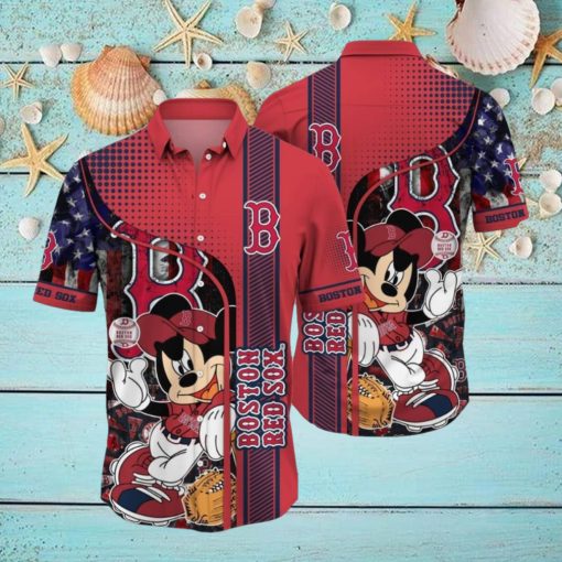 Boston Red Sox MLB Bright 3D Hawaiian Shirt For Men Women