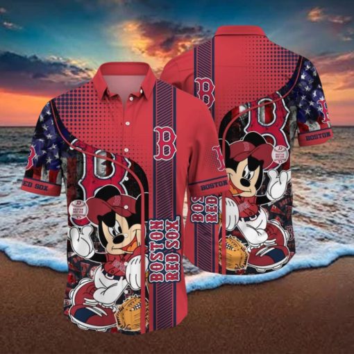 Boston Red Sox MLB Bright 3D Hawaiian Shirt For Men Women