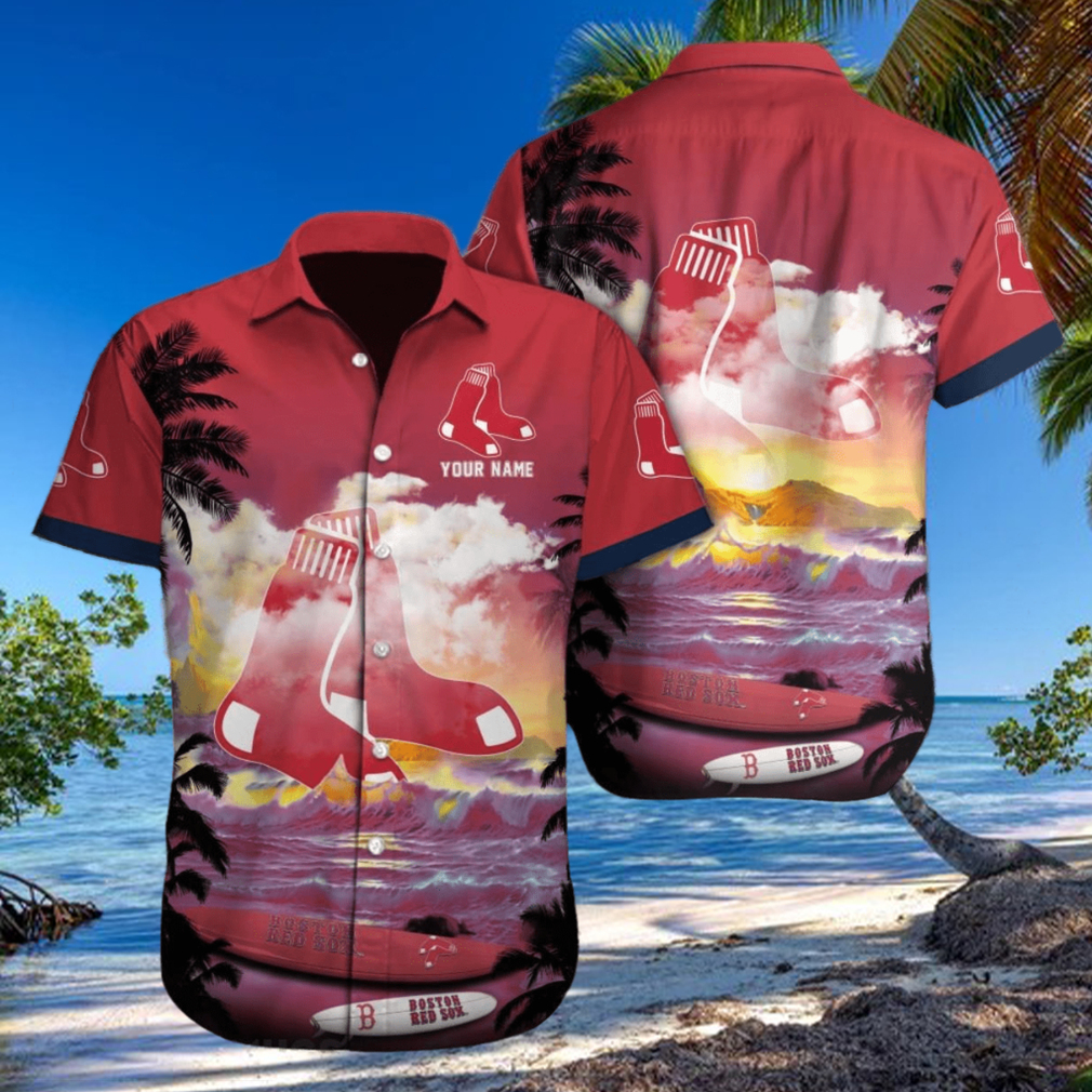 Boston Red Sox MLB Custom Name Hawaiian Shirt Boston Red Sox MLB Custom Name Hawaiian Shirt