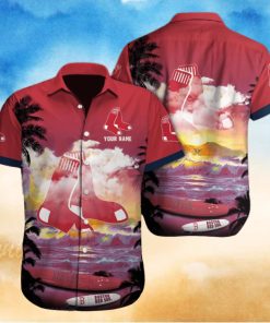Boston Red Sox MLB Custom Name Hawaiian Shirt 1 Boston Red Sox MLB Custom Name Hawaiian Shirt