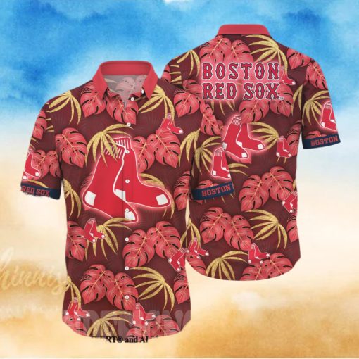 Boston Red Sox MLB Floral Full Printed Hawaiian Shirt