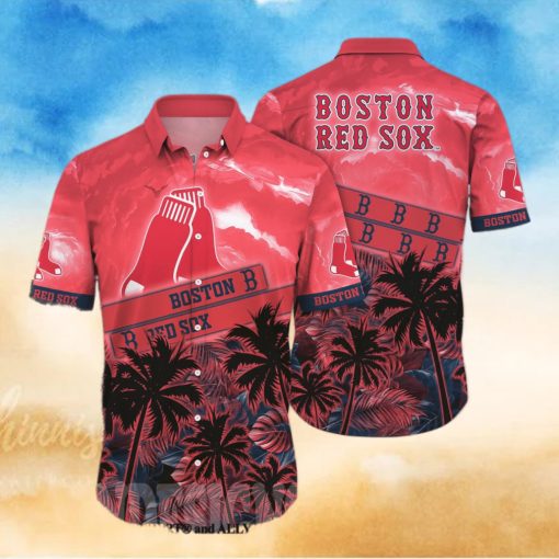 Boston Red Sox MLB Flower All Over Print Hawaiian Shirt