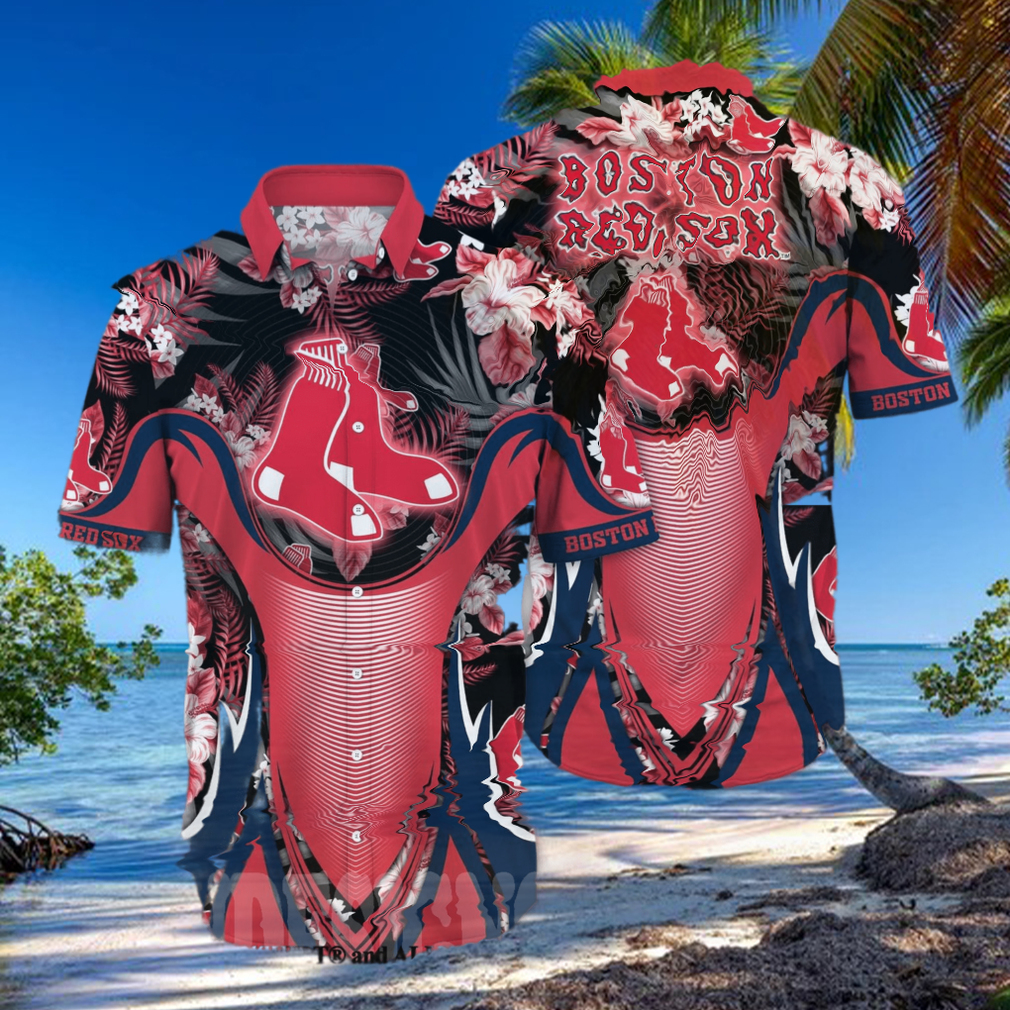Boston Red Sox MLB Flower All Over Print Unisex Hawaiian Shirt Boston Red Sox MLB Flower All Over Print Unisex Hawaiian Shirt