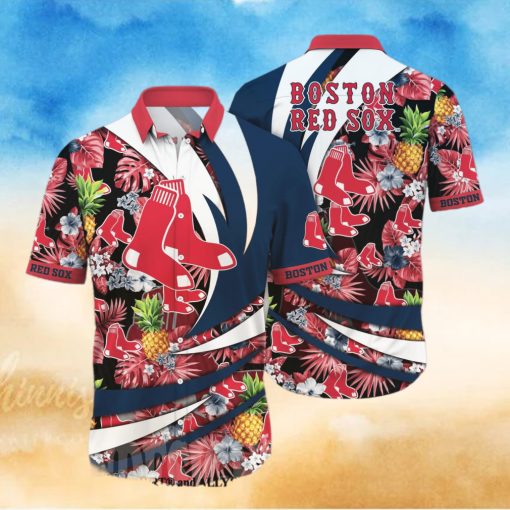 Boston Red Sox MLB Flower Classic Full Printing Hawaiian Shirt