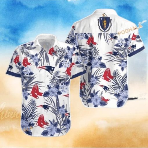 Boston Red Sox MLB Hawaiian Shirt Hibiscus Flower Pattern Aloha Shirt