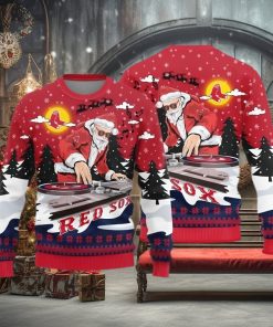 Boston Red Sox Teams Funny DJ Santa Knitted Sweater For Christmas
