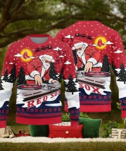 Boston Red Sox Teams Funny DJ Santa Knitted Sweater For Christmas