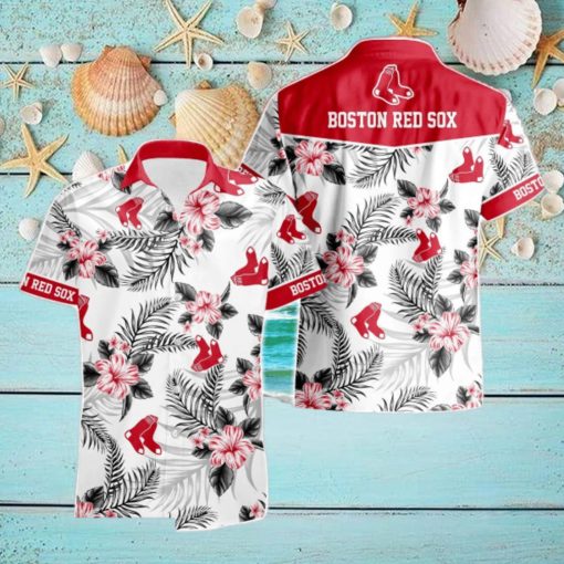 Boston Red Sox Tropical Floral Logo Hawaiian Shirt