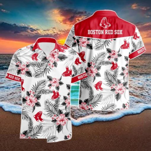 Boston Red Sox Tropical Floral Logo Hawaiian Shirt