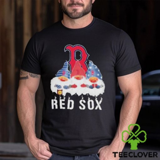 Boston Red Sox football team logo Gnomies Merry Christmas shirt