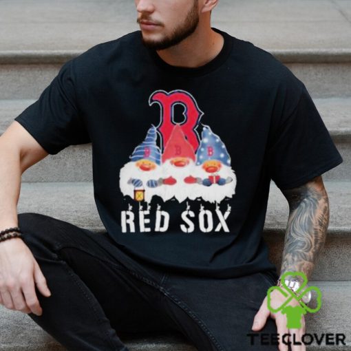 Boston Red Sox football team logo Gnomies Merry Christmas shirt