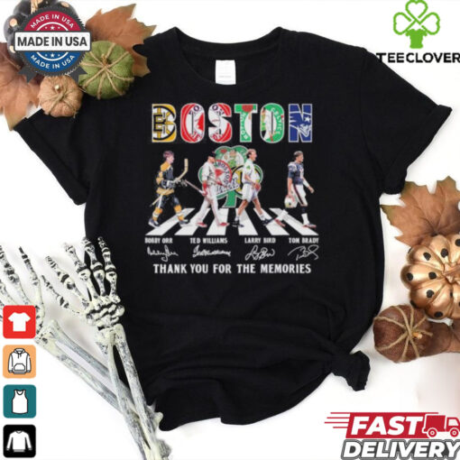 Boston Sports Teams Players Abbey Road Thank You For The Memories Signatures Shirt