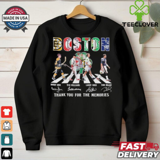Boston Sports Teams Players Abbey Road Thank You For The Memories Signatures Shirt