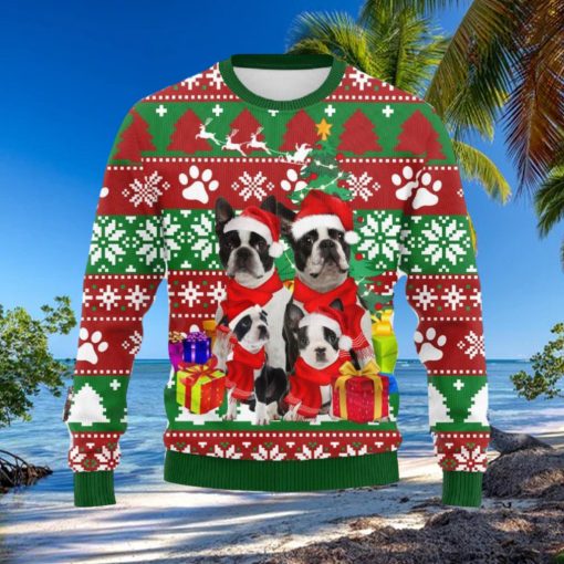 Boston Terrier Family Ugly Christmas Sweater Unisex Gift For Dog Lover, Funny Christmas