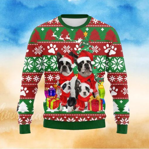 Boston Terrier Family Ugly Christmas Sweater Unisex Gift For Dog Lover, Funny Christmas