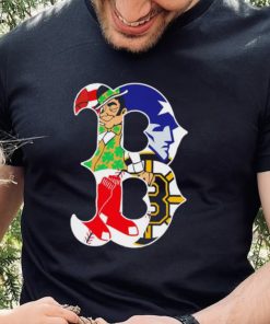 Boston city Boston Celtics New England Patriots Boston Red Sox Boston Bruins compound logo shirt