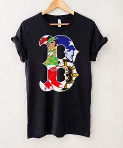 Boston city Boston Celtics New England Patriots Boston Red Sox Boston Bruins compound logo shirt