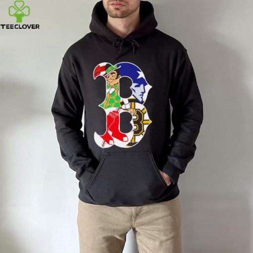 Boston city Boston Celtics New England Patriots Boston Red Sox Boston Bruins compound logo shirt