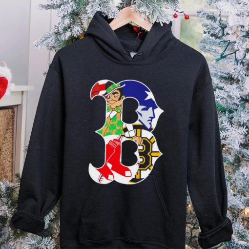 Boston city Boston Celtics New England Patriots Boston Red Sox Boston Bruins compound logo shirt