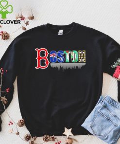 Boston city Boston Red Sox New England Patriots Boston Celtics Boston Bruins all sports logo shirt