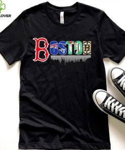 Boston city Boston Red Sox New England Patriots Boston Celtics Boston Bruins all sports logo shirt