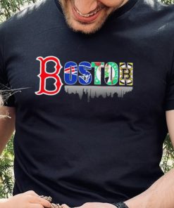 Boston city Boston Red Sox New England Patriots Boston Celtics Boston Bruins all sports logo shirt