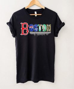 Boston city Boston Red Sox New England Patriots Boston Celtics Boston Bruins all sports logo shirt