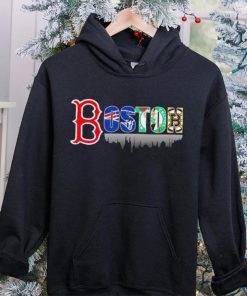 Boston city Boston Red Sox New England Patriots Boston Celtics Boston Bruins all sports logo shirt