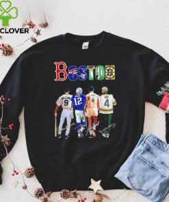 Boston city Boston Red Sox New England Patriots Boston Celtics Boston Bruins famous player signatures shirt