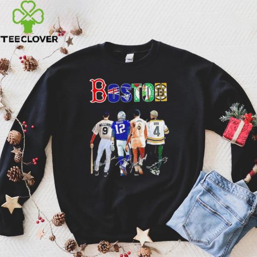 Boston city Boston Red Sox New England Patriots Boston Celtics Boston Bruins famous player signatures hoodie, sweater, longsleeve, shirt v-neck, t-shirt