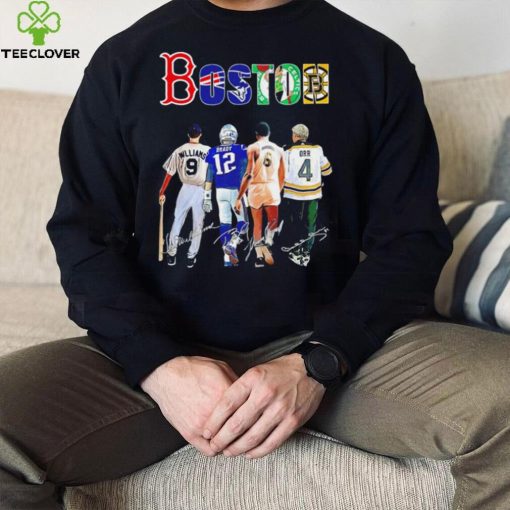 Boston city Boston Red Sox New England Patriots Boston Celtics Boston Bruins famous player signatures hoodie, sweater, longsleeve, shirt v-neck, t-shirt