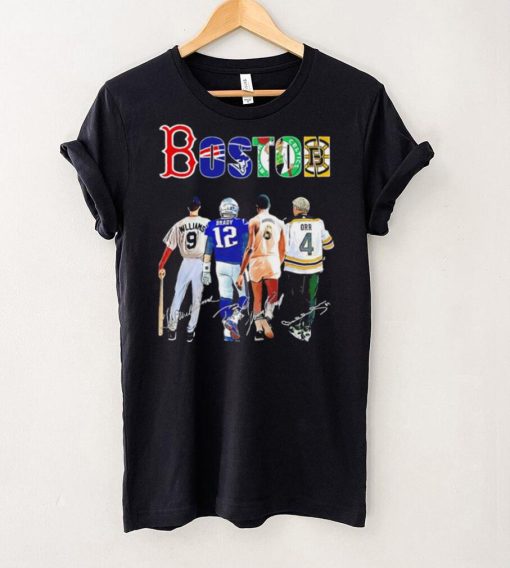 Boston city Boston Red Sox New England Patriots Boston Celtics Boston Bruins famous player signatures hoodie, sweater, longsleeve, shirt v-neck, t-shirt