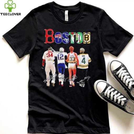 Boston city Boston Red Sox New England Patriots Boston Celtics Boston Bruins famous players signatures shirt
