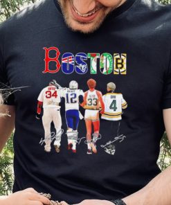 Boston city Boston Red Sox New England Patriots Boston Celtics Boston Bruins famous players signatures shirt