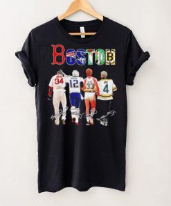 Boston city Boston Red Sox New England Patriots Boston Celtics Boston Bruins famous players signatures shirt