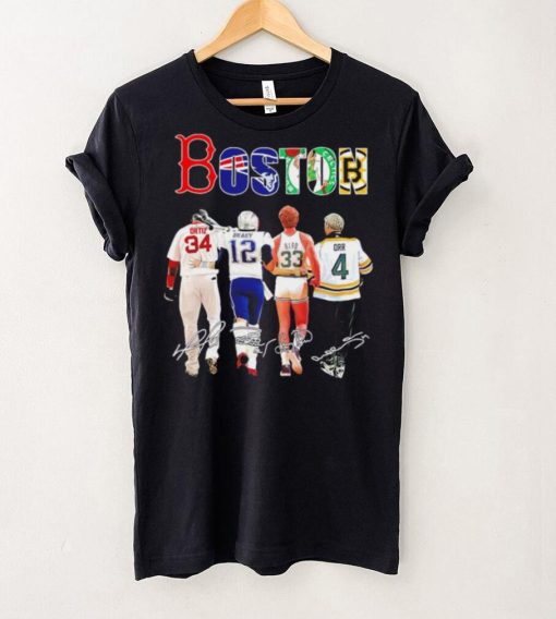 Boston city Boston Red Sox New England Patriots Boston Celtics Boston Bruins famous players signatures shirt