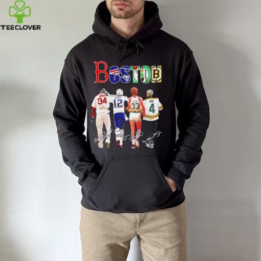 Boston city Boston Red Sox New England Patriots Boston Celtics Boston Bruins famous players signatures shirt