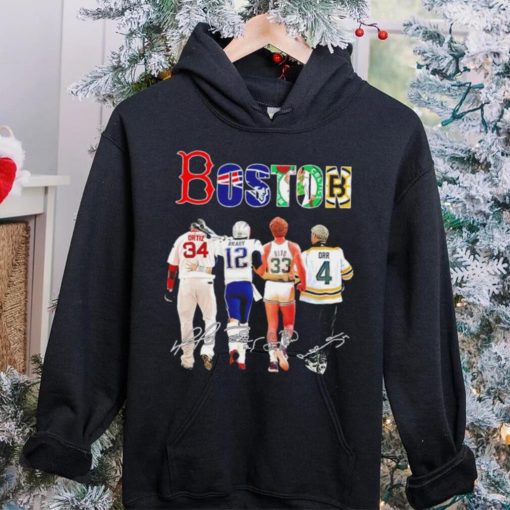 Boston city Boston Red Sox New England Patriots Boston Celtics Boston Bruins famous players signatures shirt